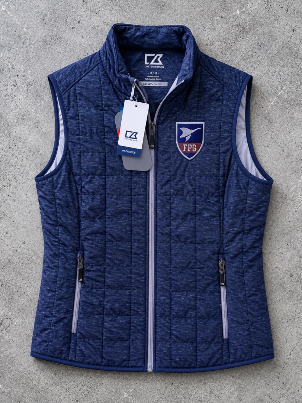 Rainer PrimaLoft Eco Packable Quilted Vest Blue Full Zip Women’s Medium NEW